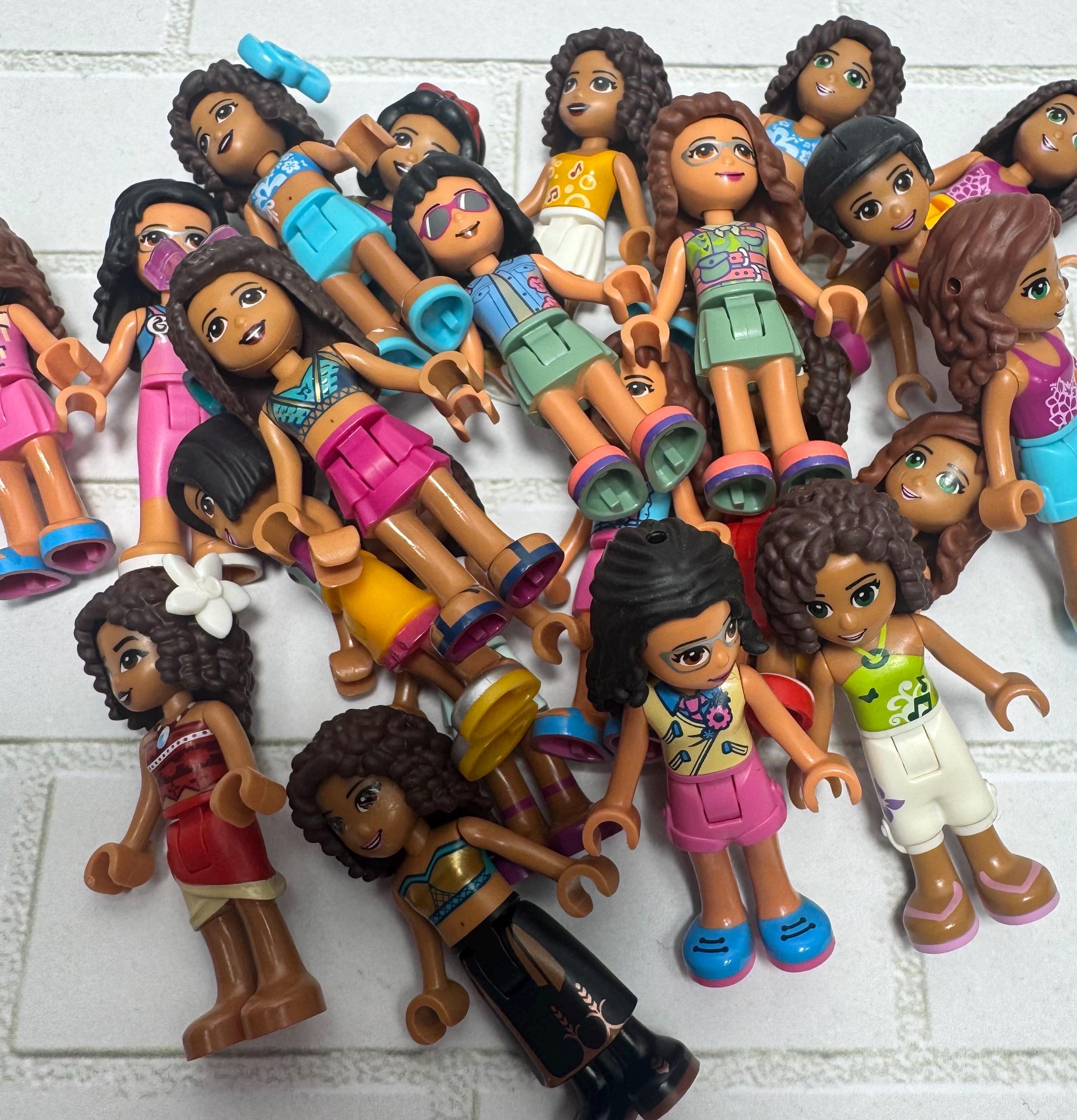 LEGO Friends Mini-Dolls – Lot of 10 | Brown Skin / Curly Hair Girls | Authentic LEGO Figures | Random Mix | Cleaned & Ready to Play