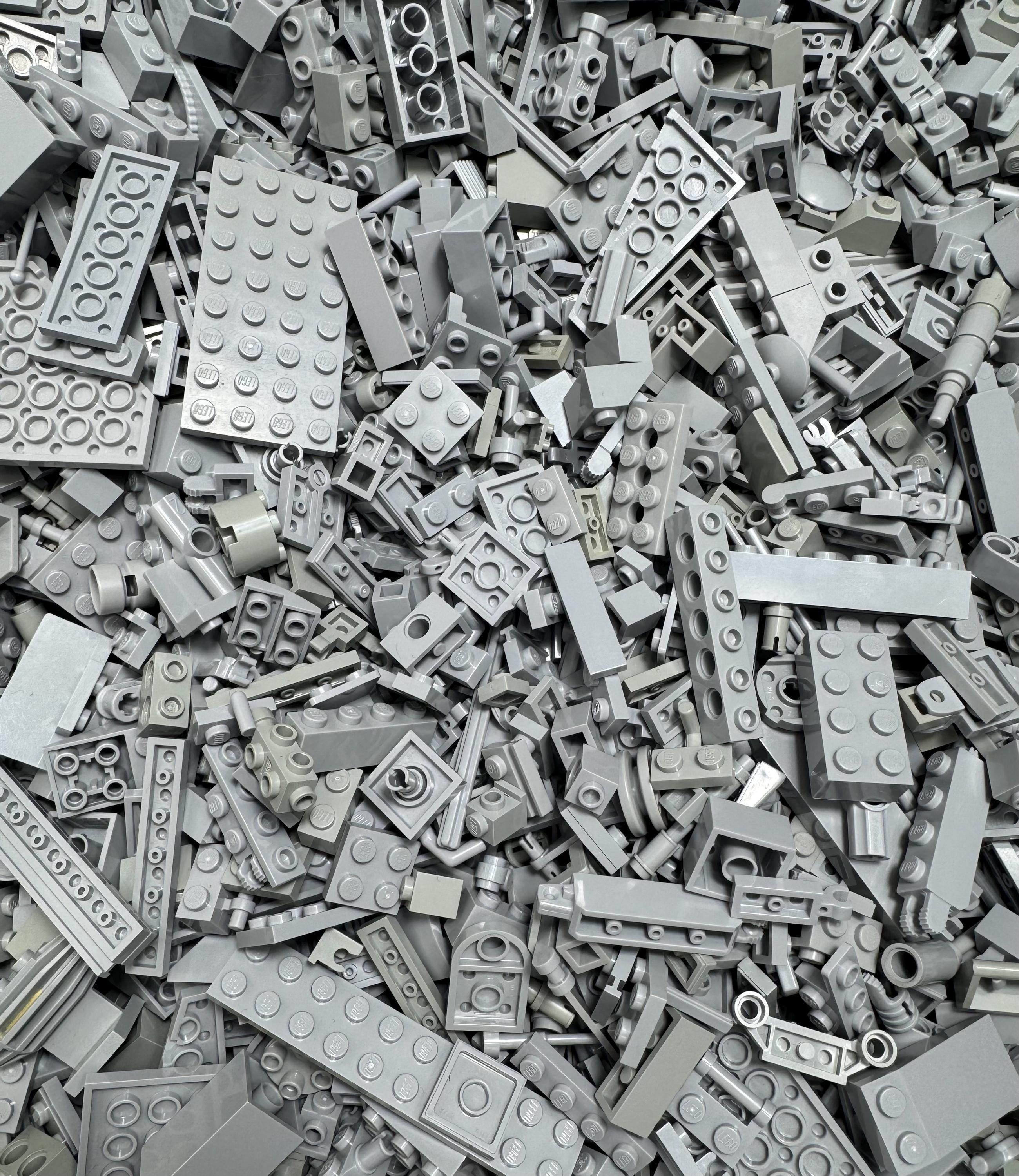 LEGO Light Gray Pieces Only Assorted Sizes & Shapes - 100 Piece Count LEGOs