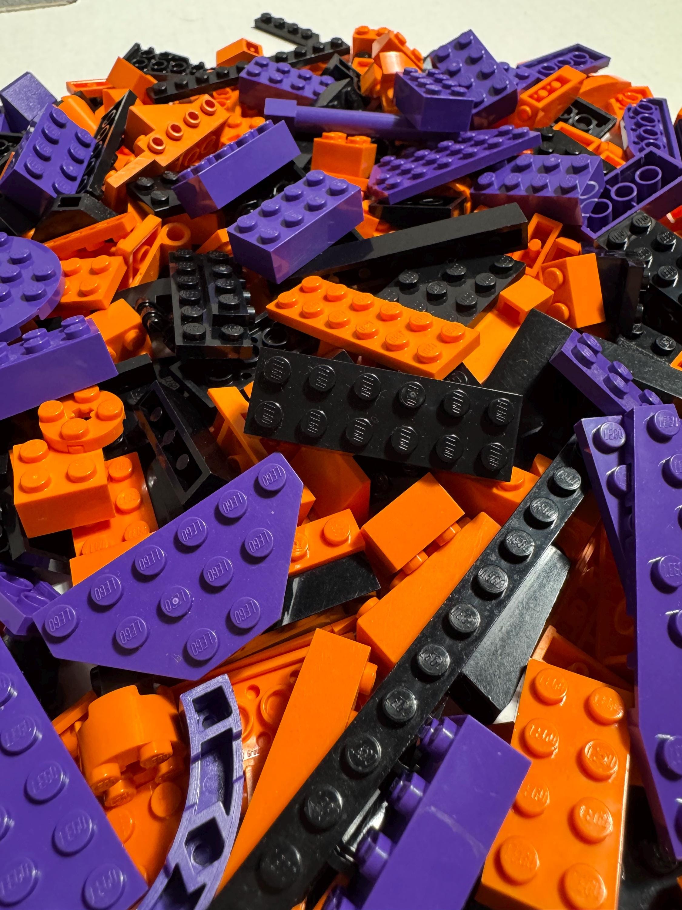 Halloween LEGO Mix Orange Black & Purple Parts Set of 100 Pieces - Handpicked and Curated