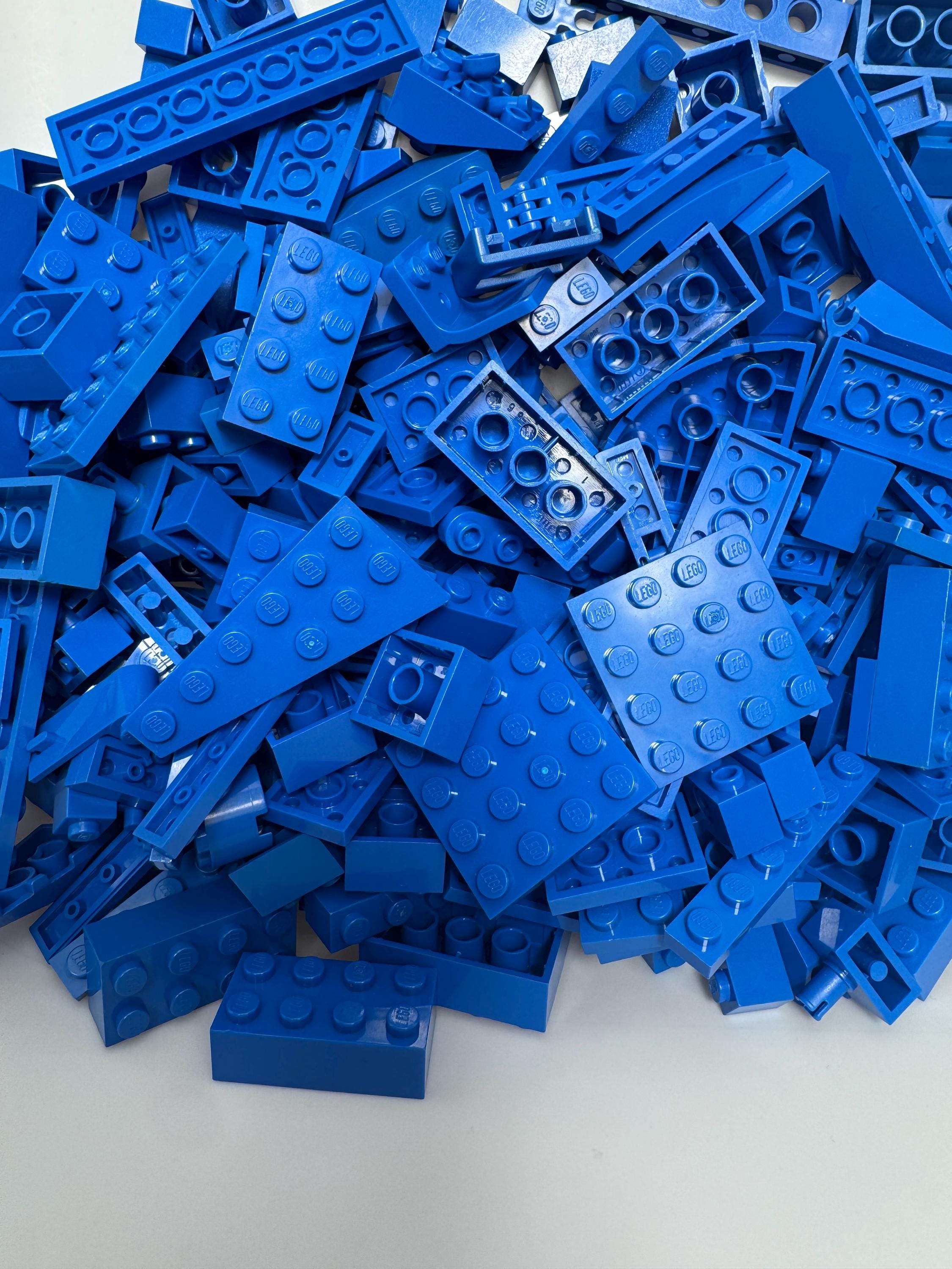 100pc Blue LEGO® Bricks – Genuine Mixed Parts Building Lot
