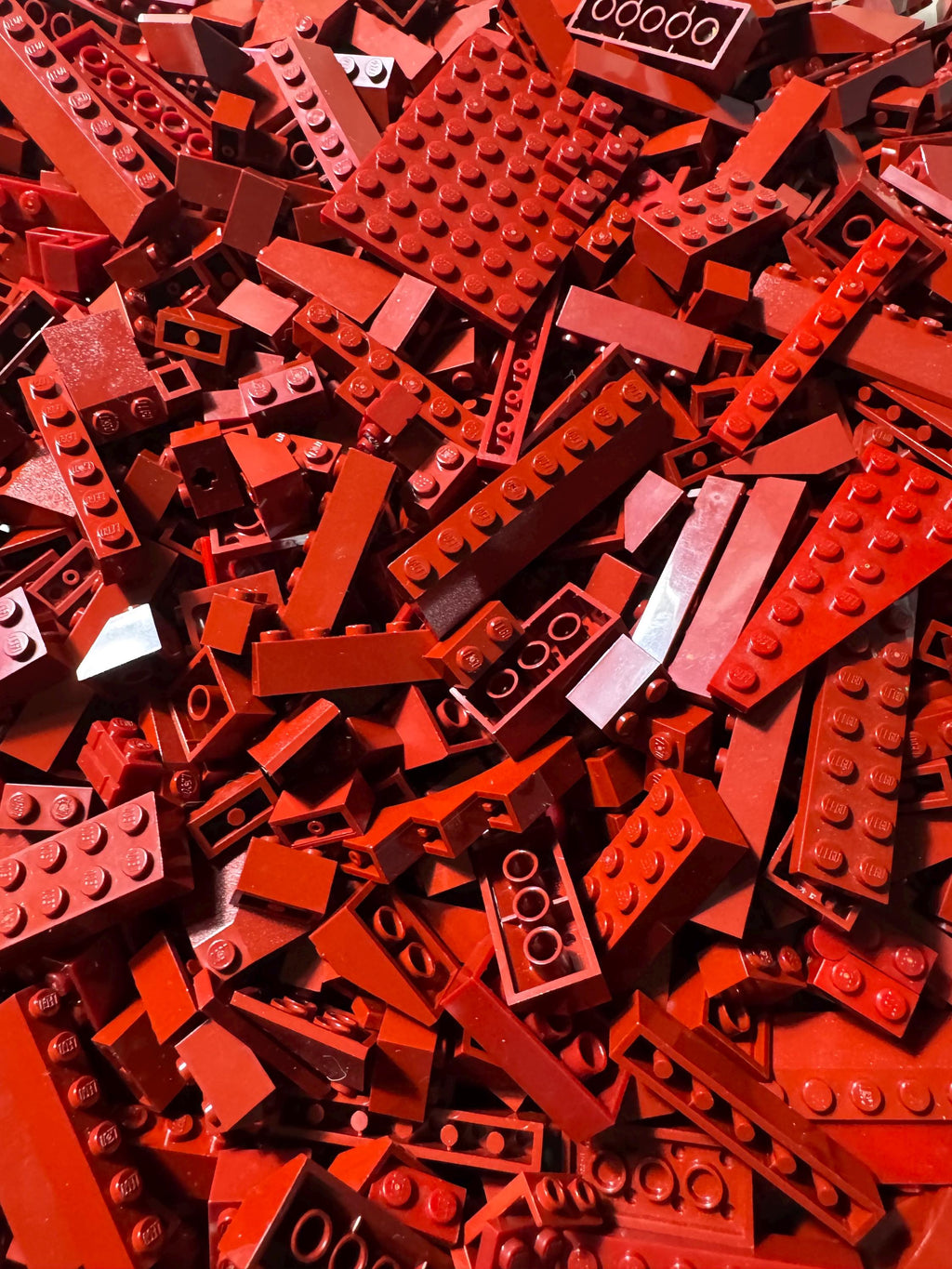 Dark Red LEGO® Bricks – Burgundy Bulk Assorted Pieces, MOC Builder Lot
