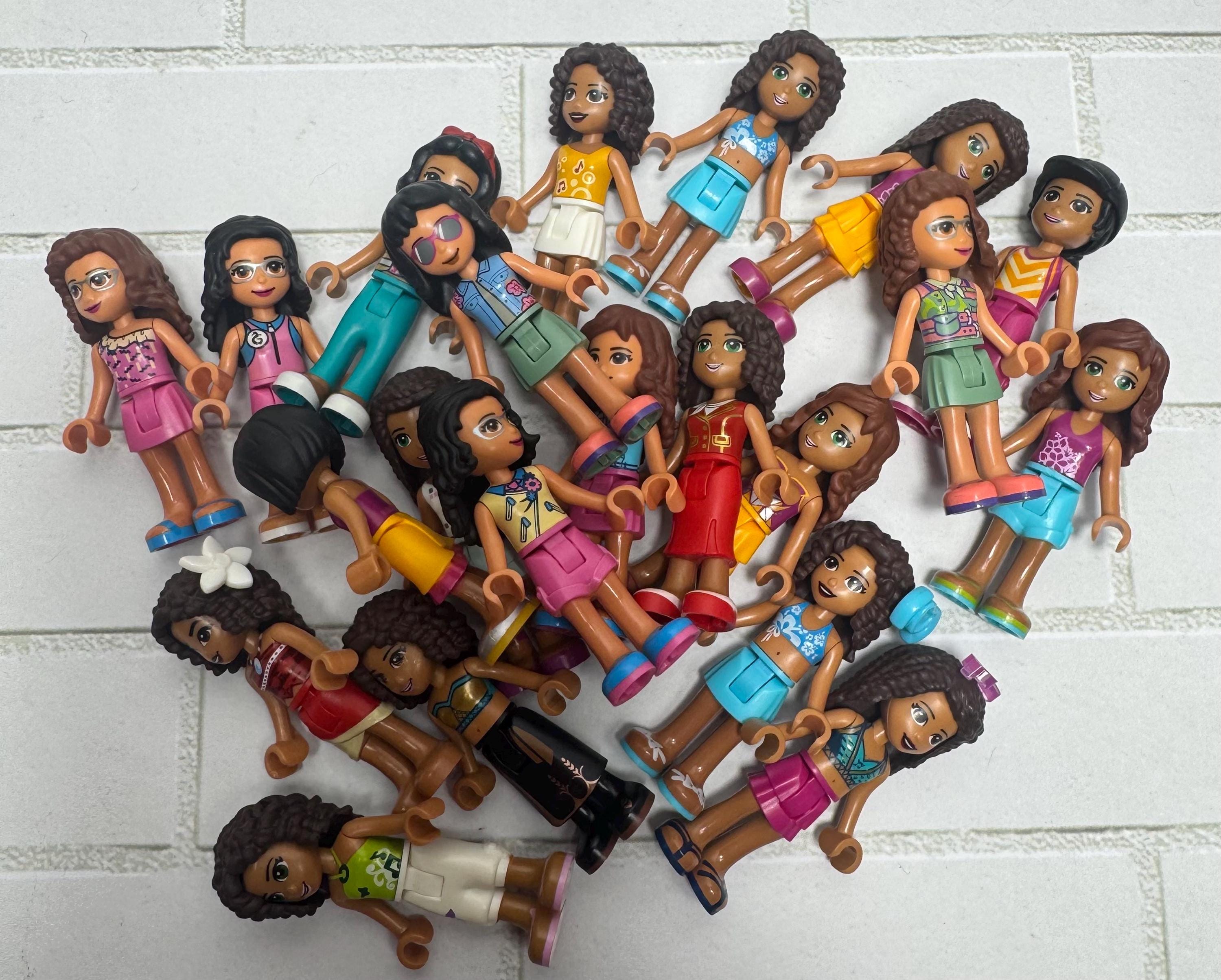 LEGO Friends Mini-Dolls – Lot of 10 | Brown Skin / Curly Hair Girls | Authentic LEGO Figures | Random Mix | Cleaned & Ready to Play