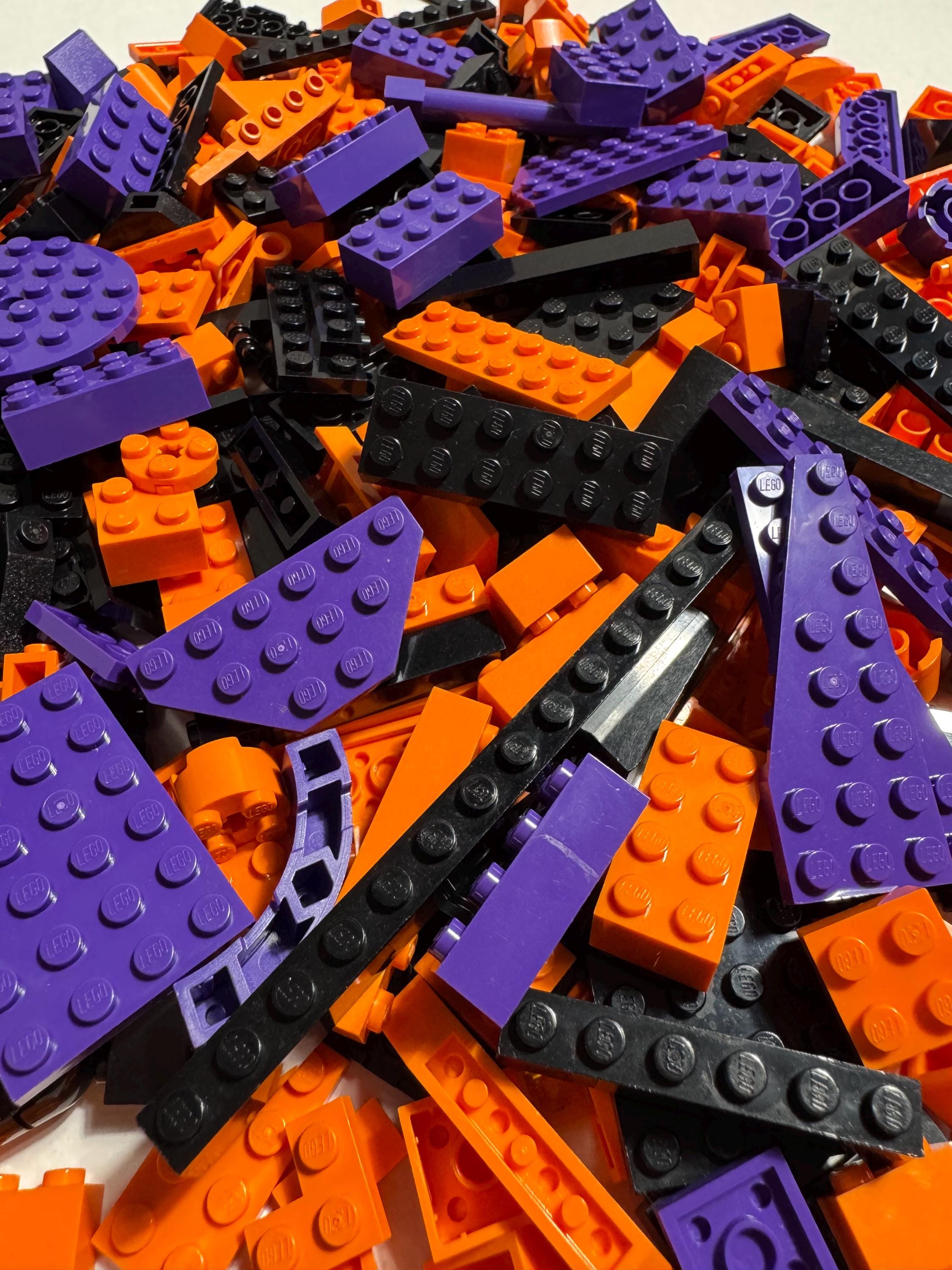 Halloween LEGO Mix Orange Black & Purple Parts Set of 100 Pieces - Handpicked and Curated