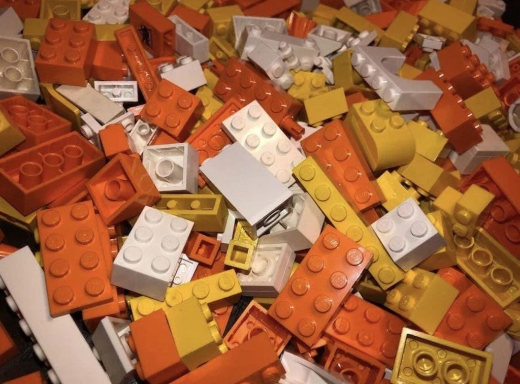 Halloween Fall LEGO Mix Orange Yellow White Parts 1/2 Pound