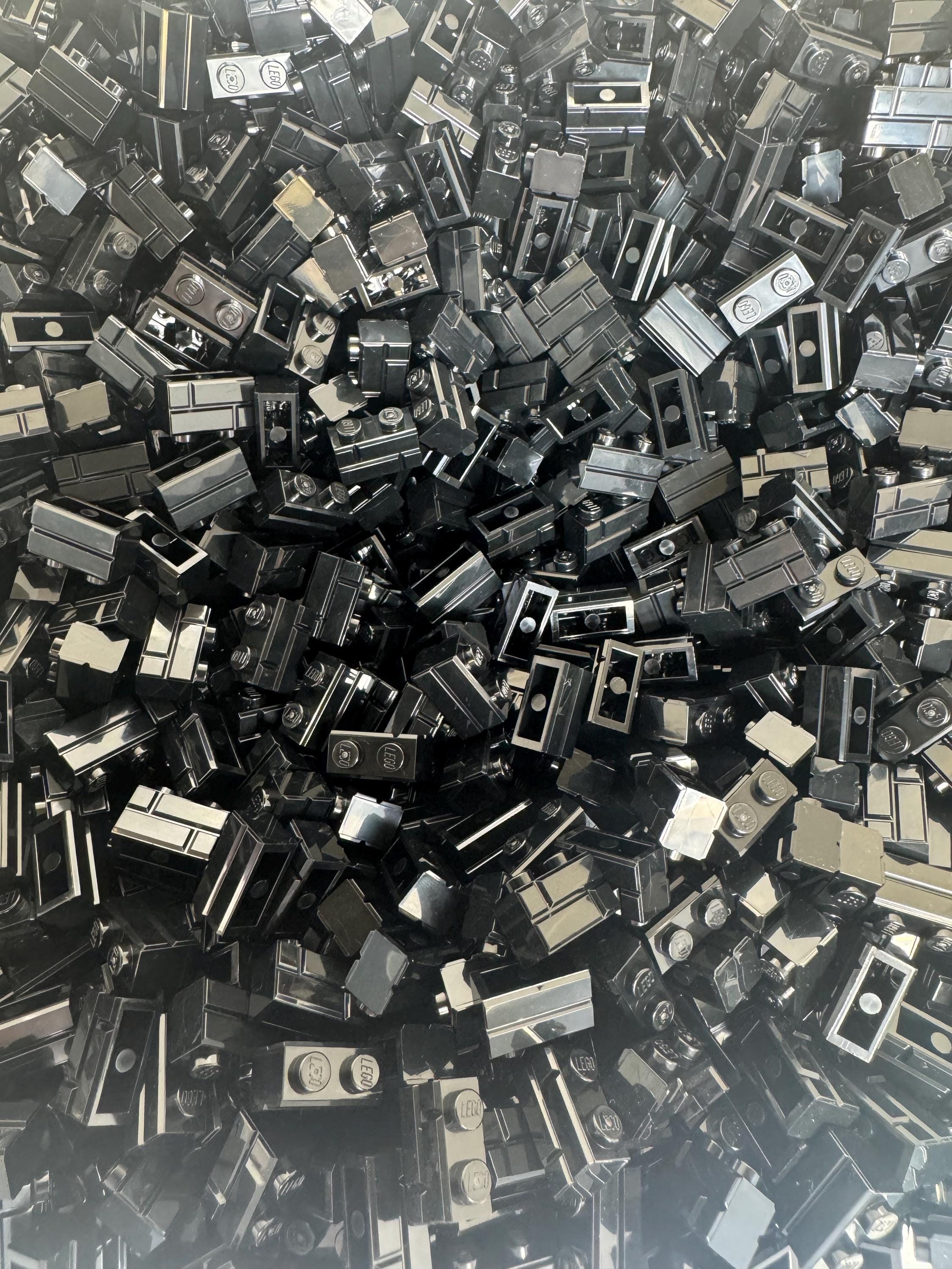 25 LEGO® Black 1x2 Masonry Bricks – New Genuine LEGO Parts – Patterned Blocks