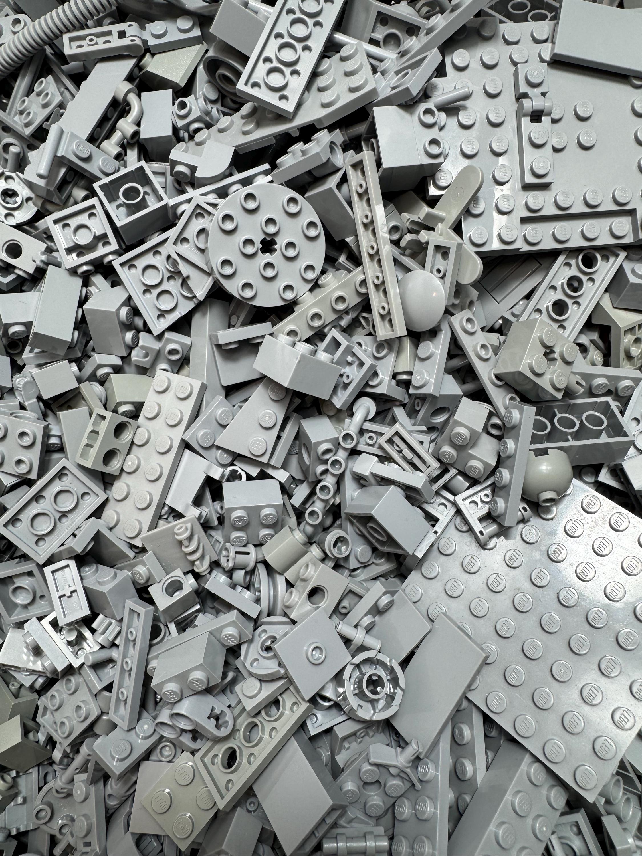 LEGO Light Gray Pieces Only Assorted Sizes & Shapes - 100 Piece Count LEGOs