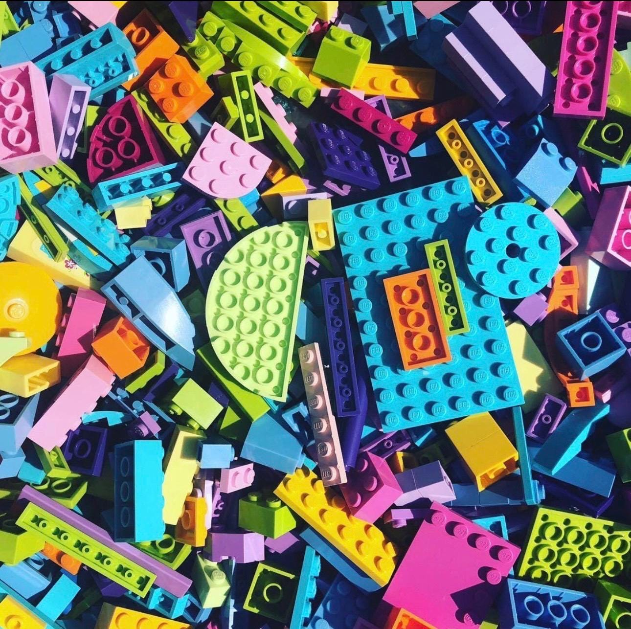 LEGO Bright Color Brick Mix – 8oz Bulk Genuine LEGO Pieces