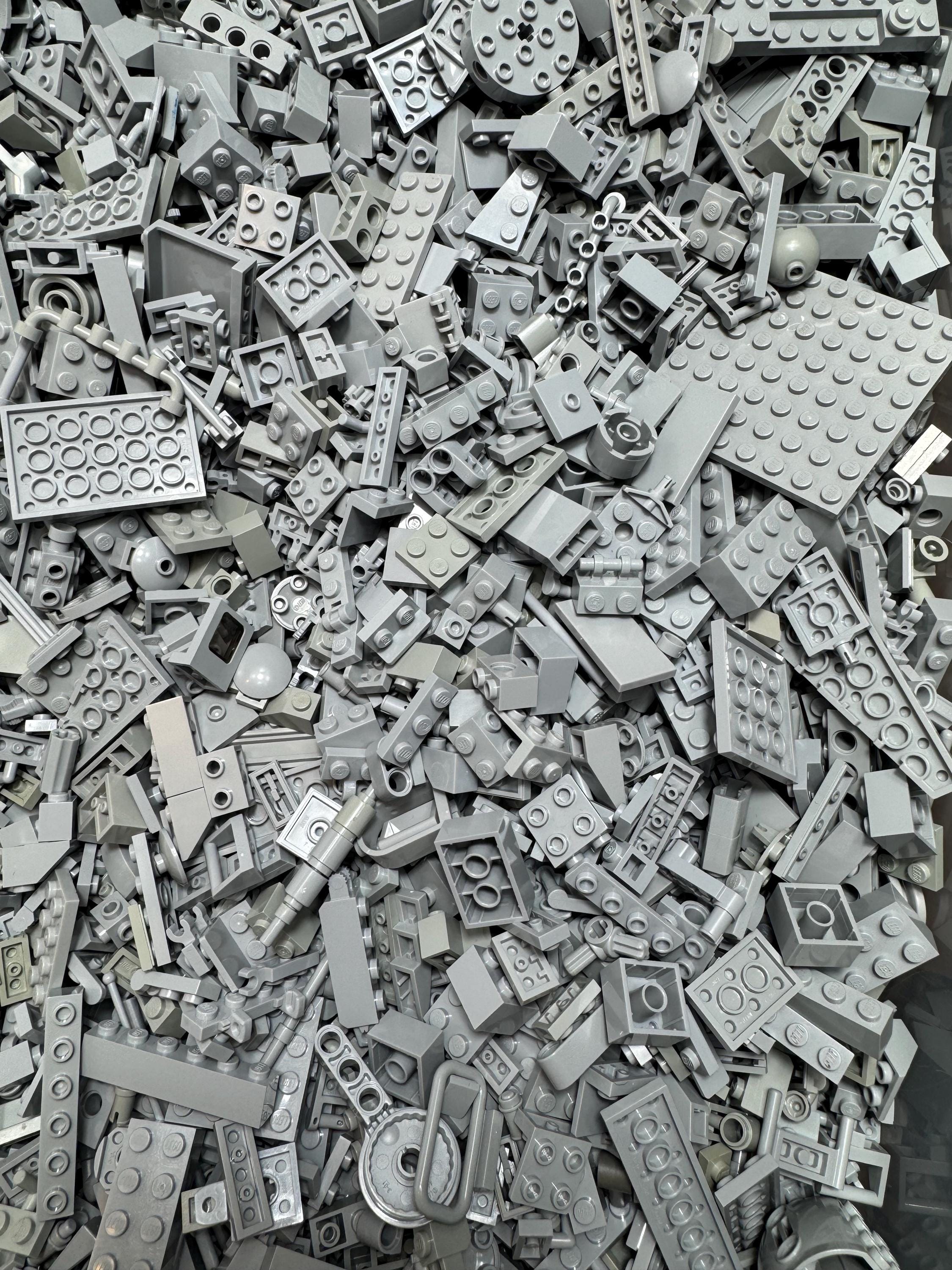 LEGO Light Gray Pieces Only Assorted Sizes & Shapes - 100 Piece Count LEGOs