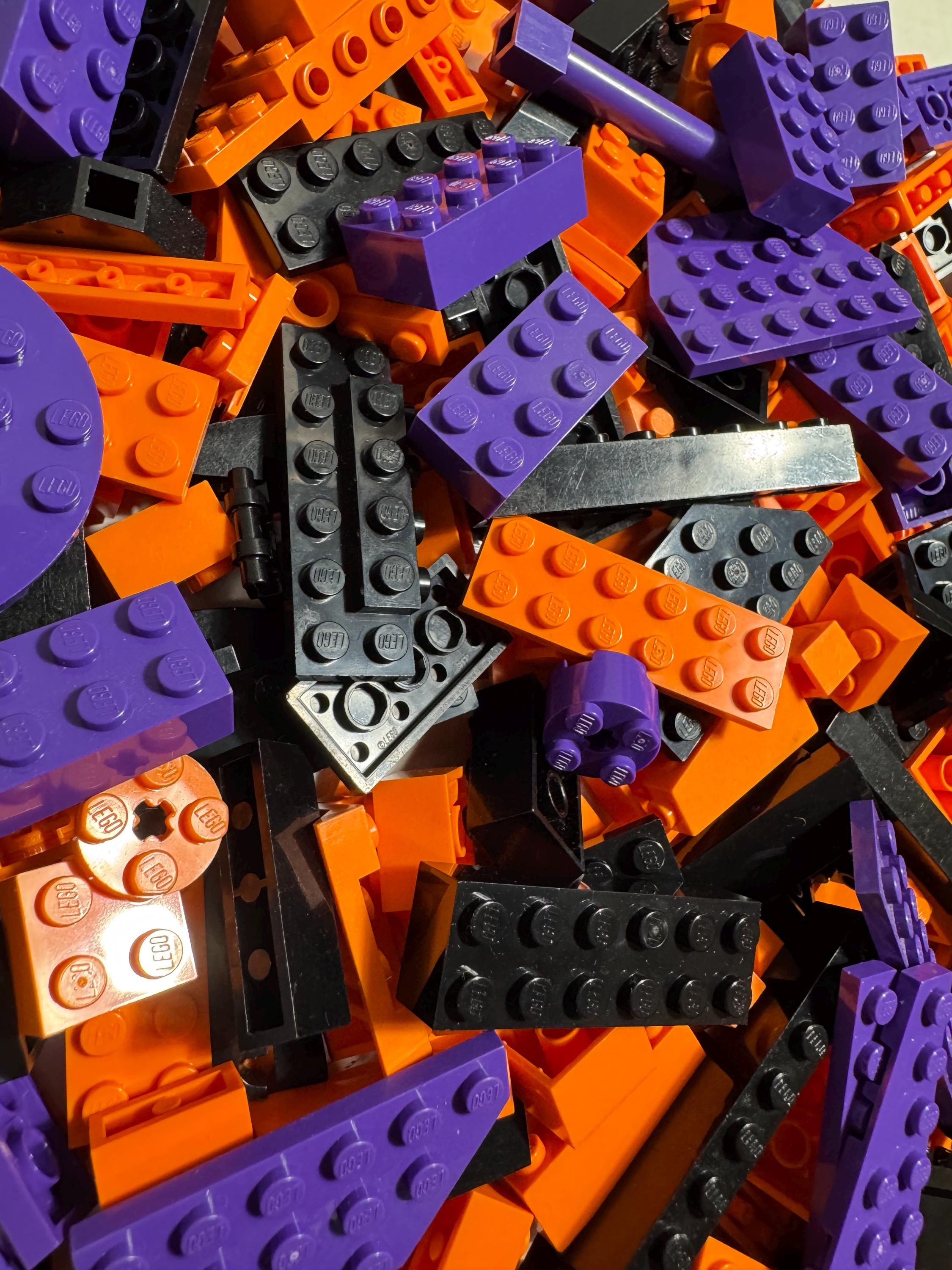 Halloween LEGO Mix Orange Black & Purple Parts Set of 100 Pieces - Handpicked and Curated