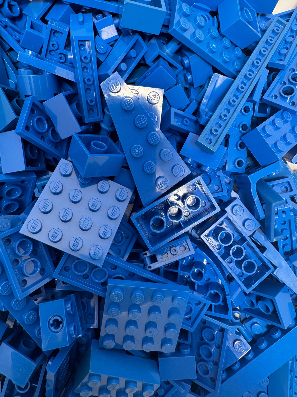 100pc Blue LEGO® Bricks – Genuine Mixed Parts Building Lot – System Bricks
