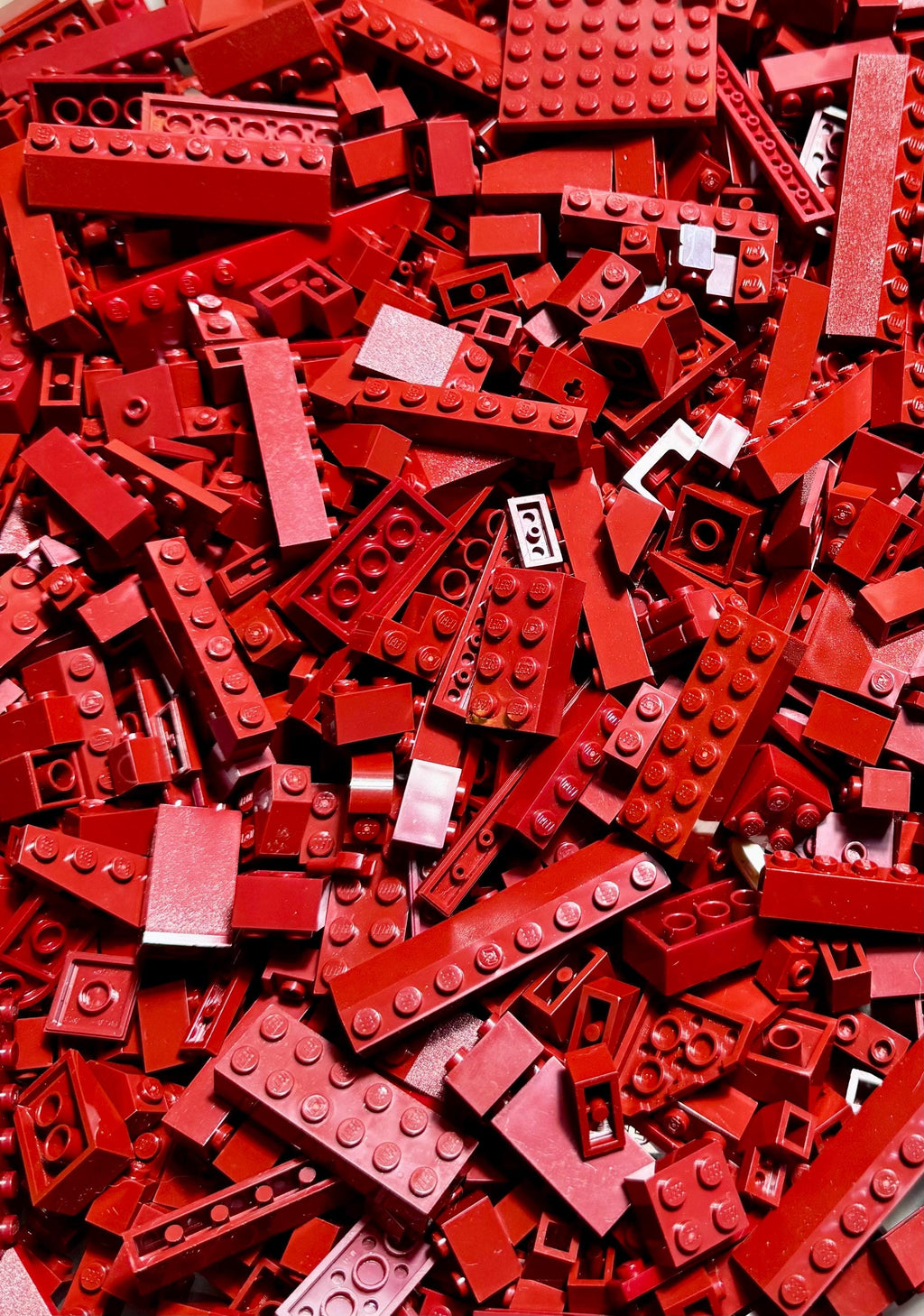 Dark Red LEGO® Bricks – Burgundy Bulk Assorted Pieces, MOC Builder Lot
