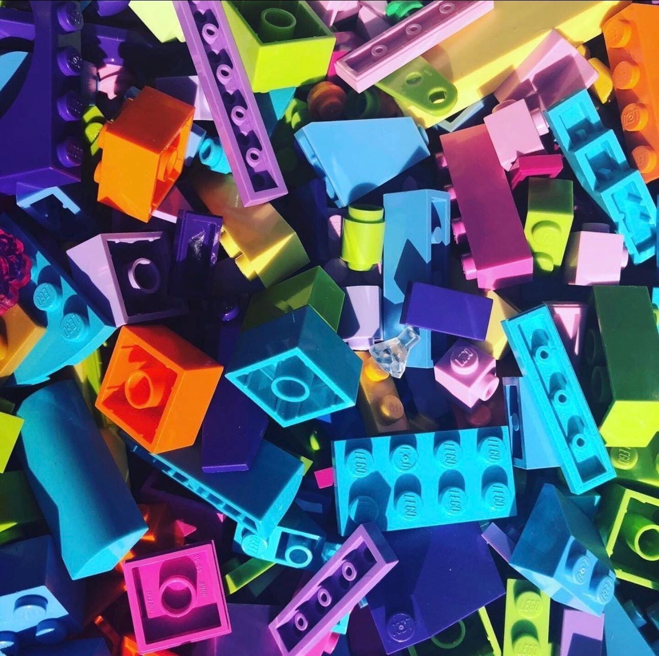 LEGO Bright Color Brick Mix – 8oz Bulk Genuine LEGO Pieces