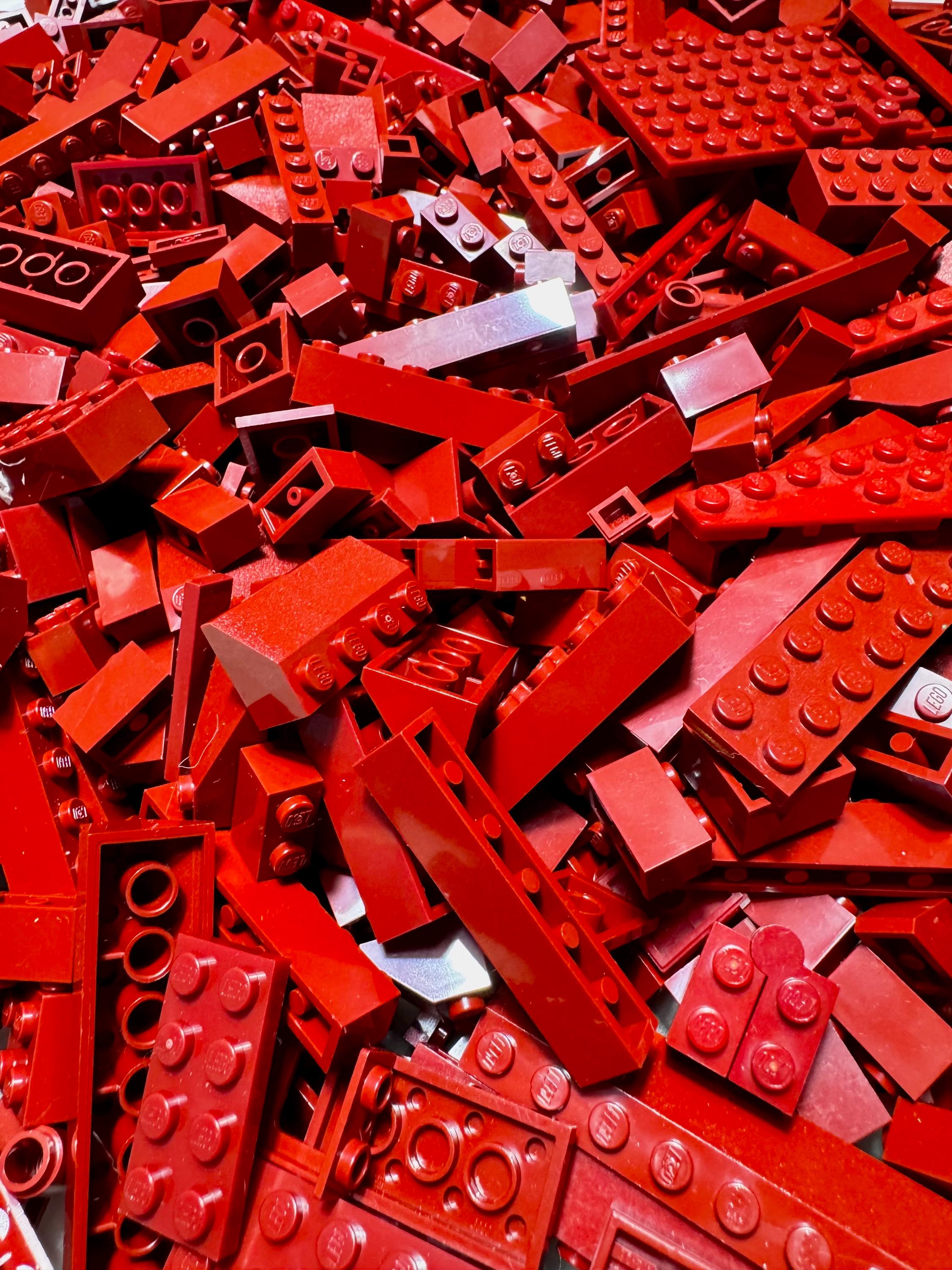 Dark Red LEGO® Bricks – Burgundy Bulk Assorted Pieces, MOC Builder Lot