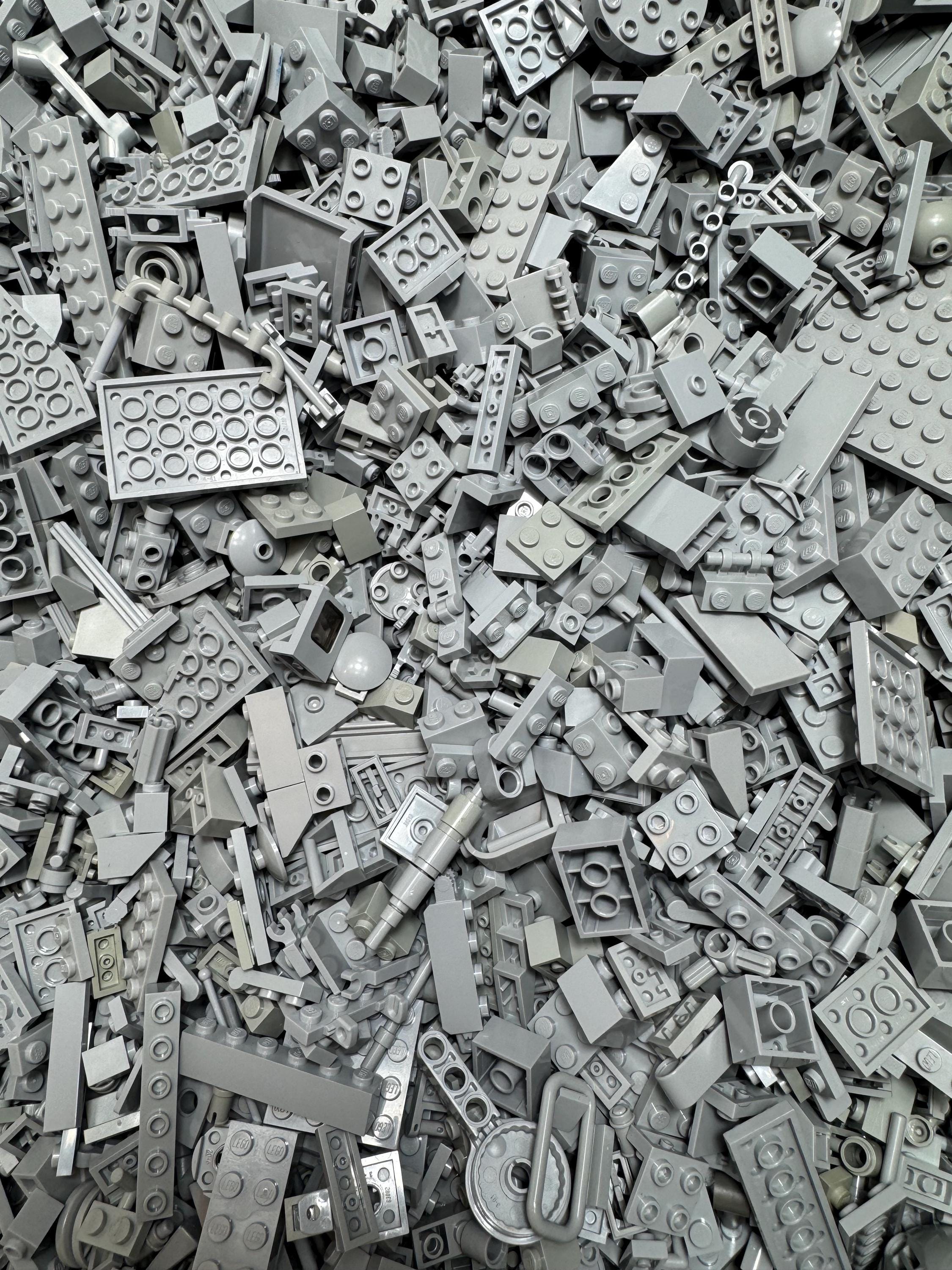 LEGO Light Gray Pieces Only Assorted Sizes & Shapes - 100 Piece Count LEGOs