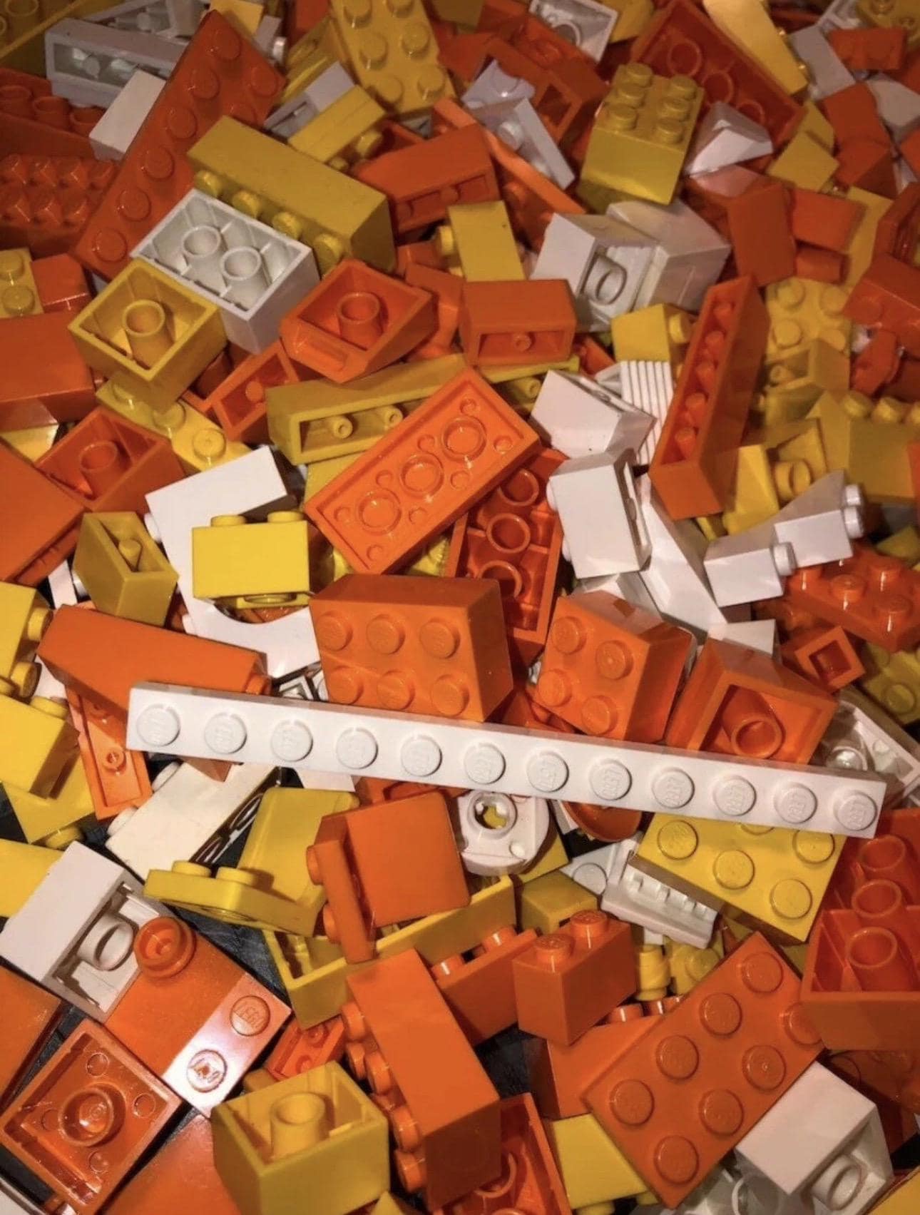 Halloween Fall LEGO Mix Orange Yellow White Parts 1/2 Pound